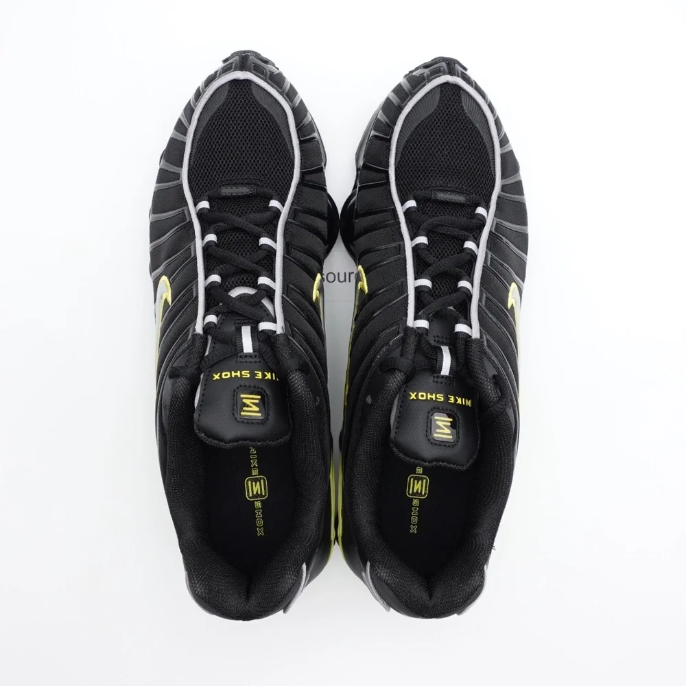 NEW Size 11.5 Men's Nike Shox TL Sneakers CN0151-002 Black/Dynamic Yellow-Silver - Picture 5 of 8